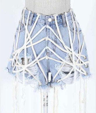 TRENDING ROPE JEANS SHORTS